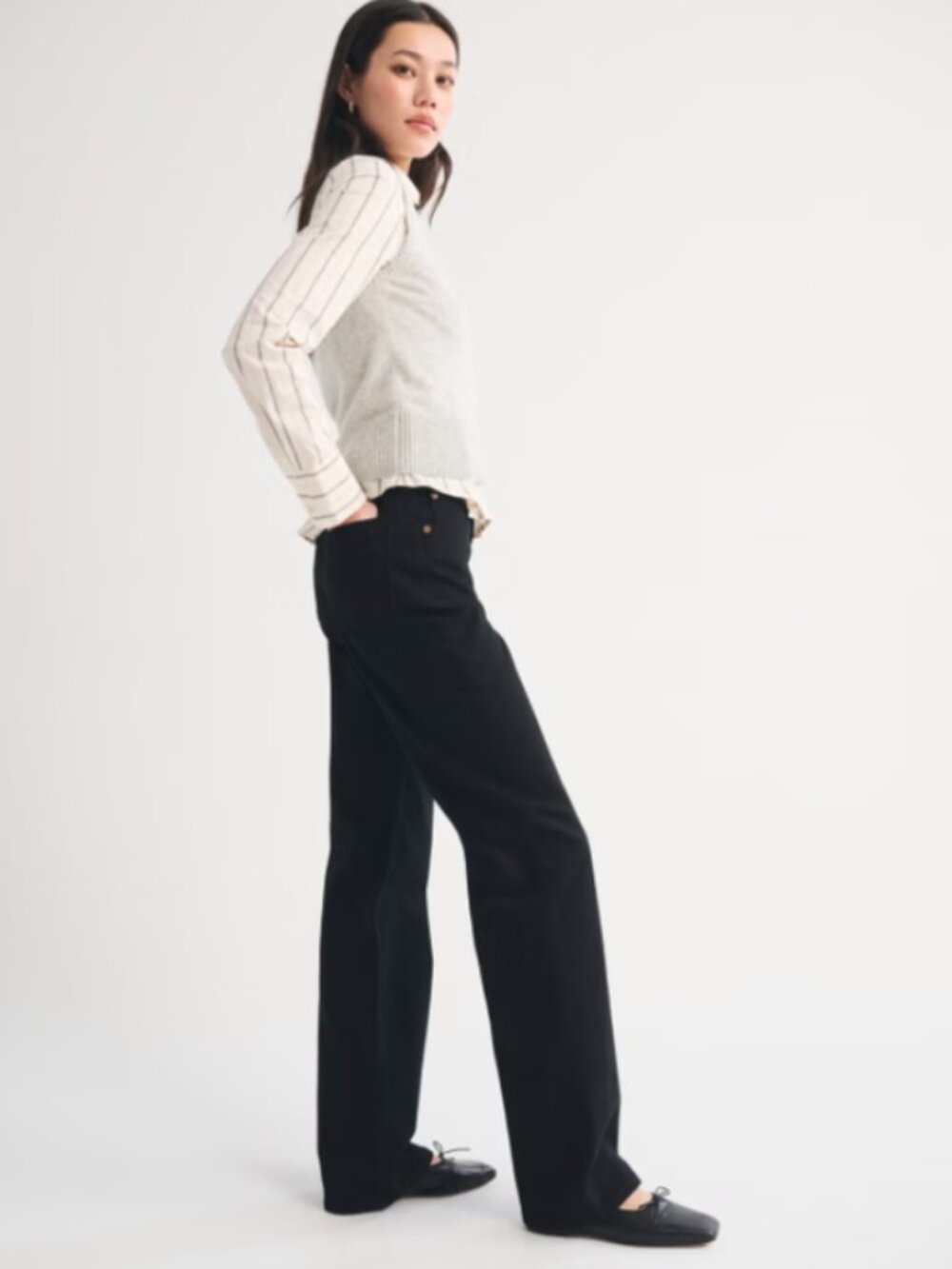 abercrombie & fitch High Rise 90s Relaxed Jean Black